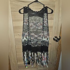 Multicolor Fringe Knit Vest